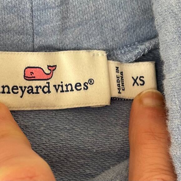 Vineyard Vines Cotton Sunwashed Blue Funnel Neck Relaxed Shep Shirt/Sweatshirt - Picture 7 of 12